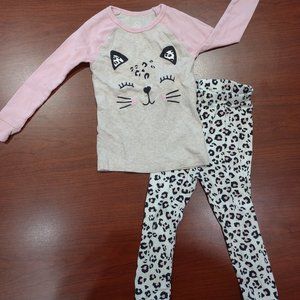 Wonder Nation Toddler Girls' Cheetah Cotton Sleep Set, 2 Piece, Size 2T
